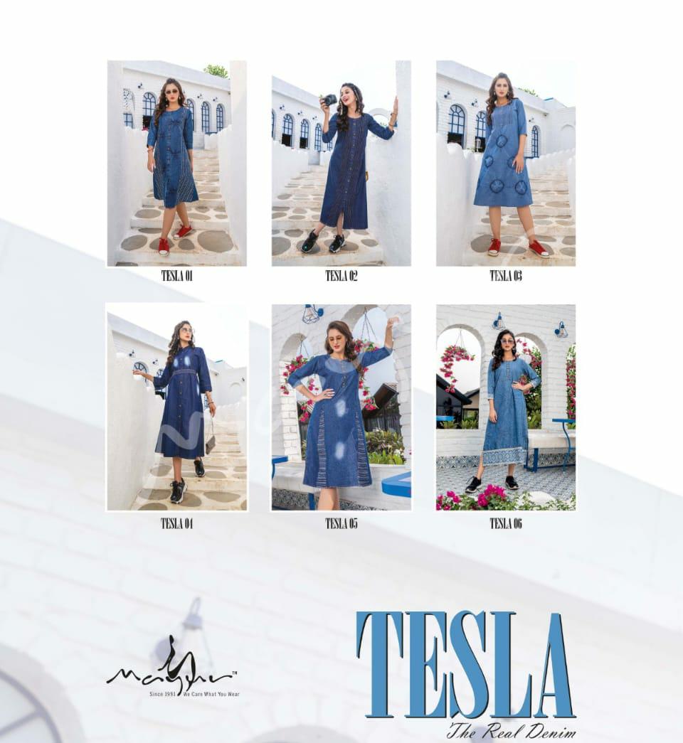 Mayur Tesla Fancy Designer Wholesale Party Wear Kurtis